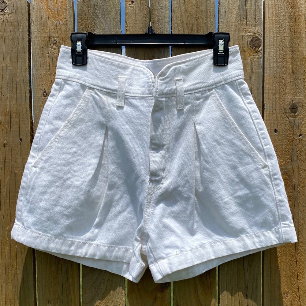 Levis white paper bag shorts